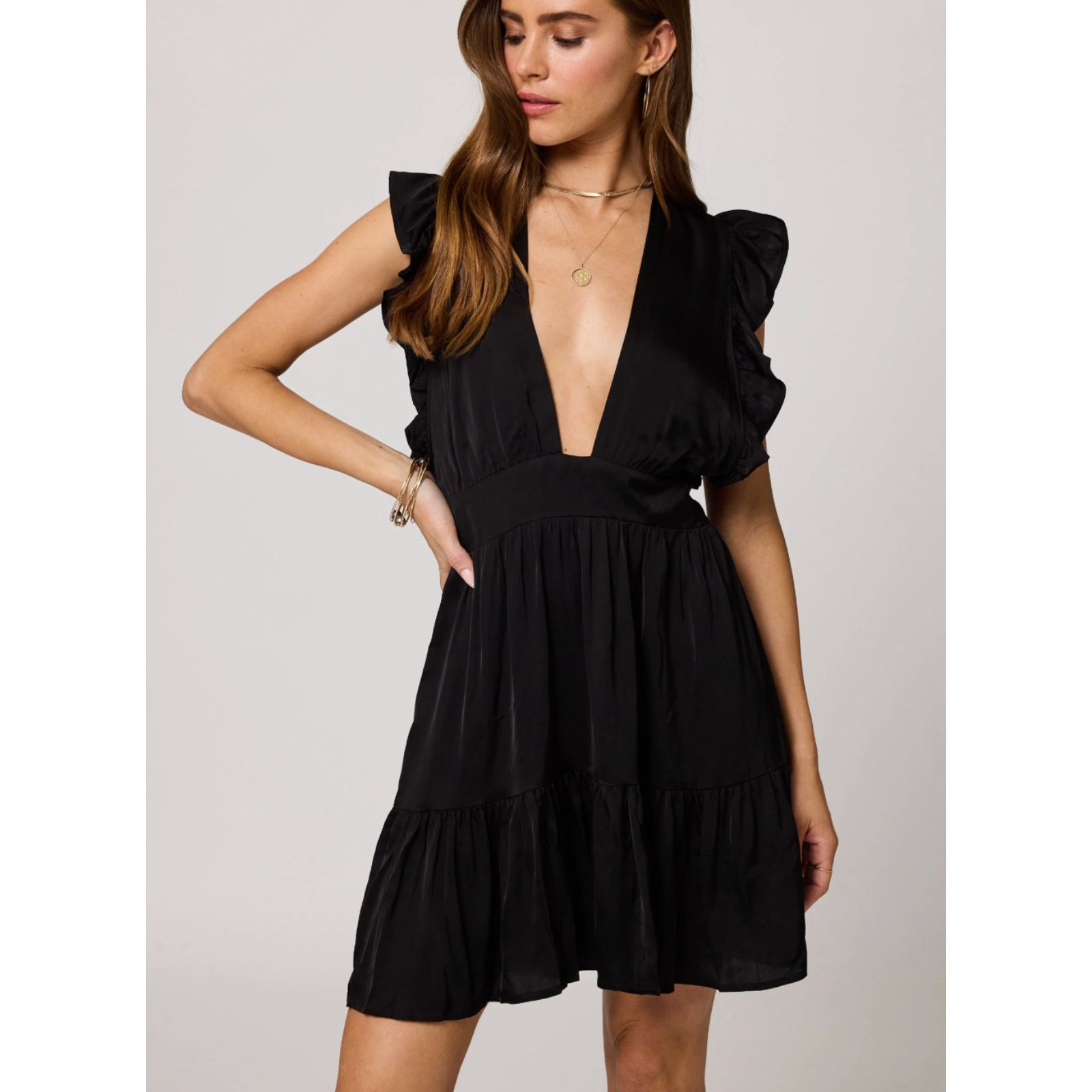 Stillwater The Jessie Mini Ruffled Dress Black Small